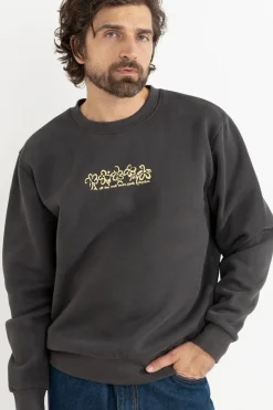 Rhythm Fleece*Markings Fleece Crew Stone Blue StoneBlue