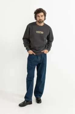 Rhythm Fleece*Markings Fleece Crew Stone Blue StoneBlue