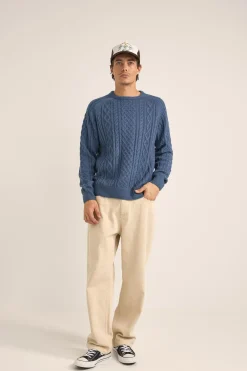 Rhythm Knits*Mohair Fishermans Knit Slate
