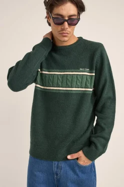 Rhythm Knits*Mohair Stripe Knit Dark Green DarkGreen