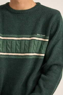 Rhythm Knits*Mohair Stripe Knit Dark Green DarkGreen