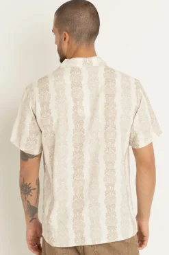 Rhythm Woven Shirts*Pineapple Stripe Ss Shirt Sand