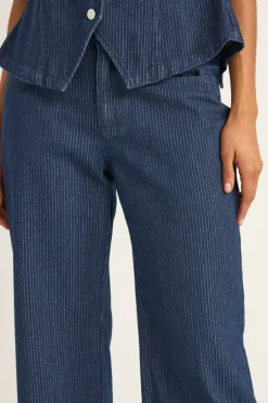 Rhythm Pants*Pinstripe Mid-Rise Pant Indigo