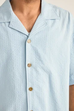 Rhythm Woven Shirts*Relaxed Stripe Ss Shirt Blue