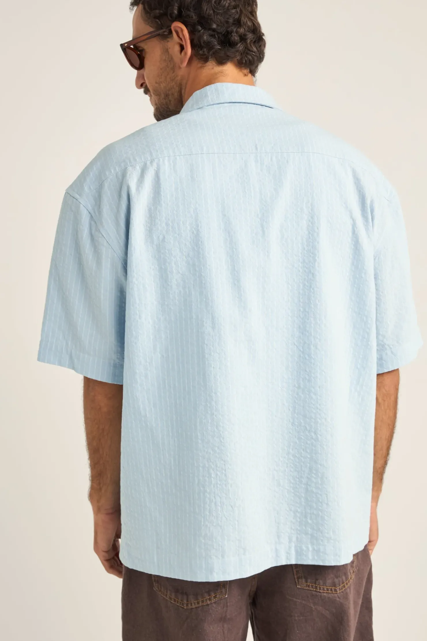 Rhythm Woven Shirts*Relaxed Stripe Ss Shirt Blue