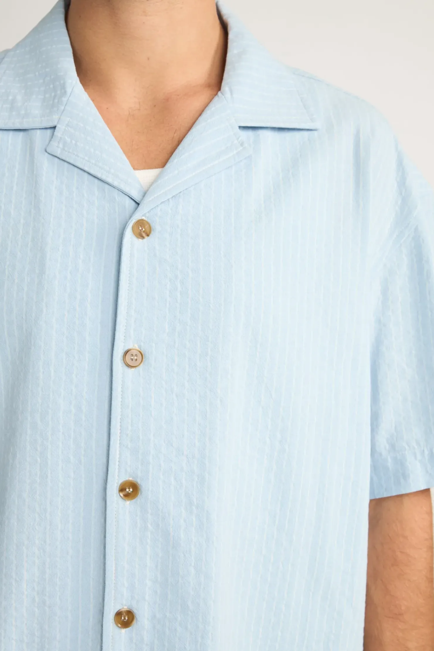 Rhythm Woven Shirts*Relaxed Stripe Ss Shirt Blue