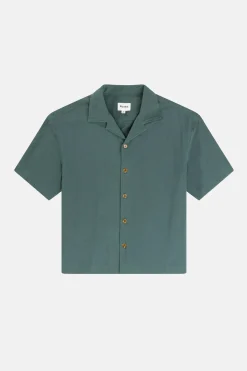 Rhythm Woven Shirts*Relaxed Texture Ss Shirt Teal