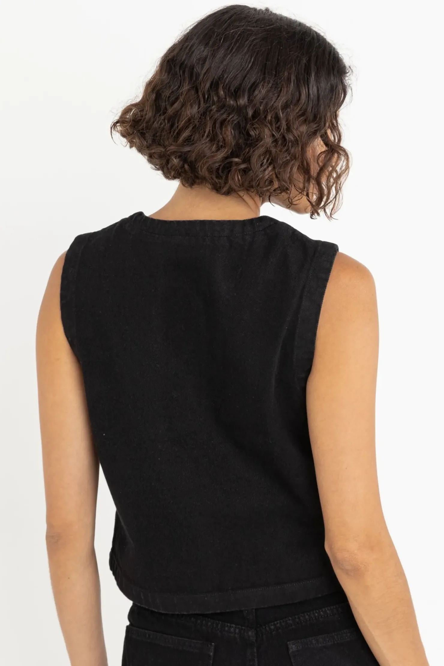 Rhythm Fashion Tops*Riley Denim Vest Vintage Black VintageBlack