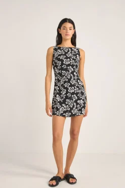 Rhythm Dresses*Roselle Tie Back Mini Dress Roselle Floral RoselleFloral