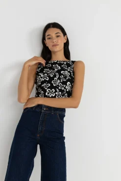 Rhythm Fashion Tops*Roselle Tie Back Top Roselle Floral RoselleFloral