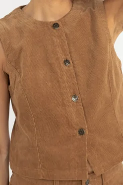 Rhythm Fashion Tops*Sadie Corduroy Vest Cedar