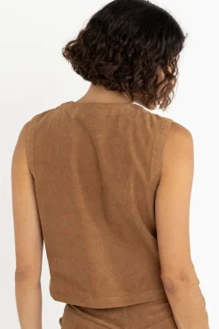 Rhythm Fashion Tops*Sadie Corduroy Vest Cedar