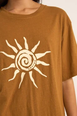 Rhythm T-shirts*Seafarer Oversized T-Shirt Brown