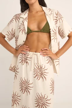 Rhythm Fashion Tops*Seafarer Short Sleeve Shirt Brown