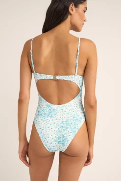 Rhythm One Piece Swim*Serenity Floral Tie Front One Piece Blue