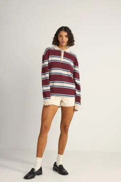 Rhythm Knits*Siglo Knit Ls Polo Burgundy
