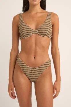 Rhythm Swim Tops*Sol Stripe Underwire Top Black
