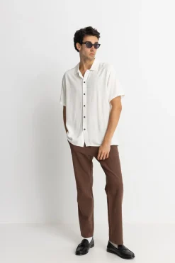 Rhythm Woven Shirts*Textured Linen SS Shirt Natural