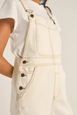 Rhythm Playsuits*Tides Short Overall Cream