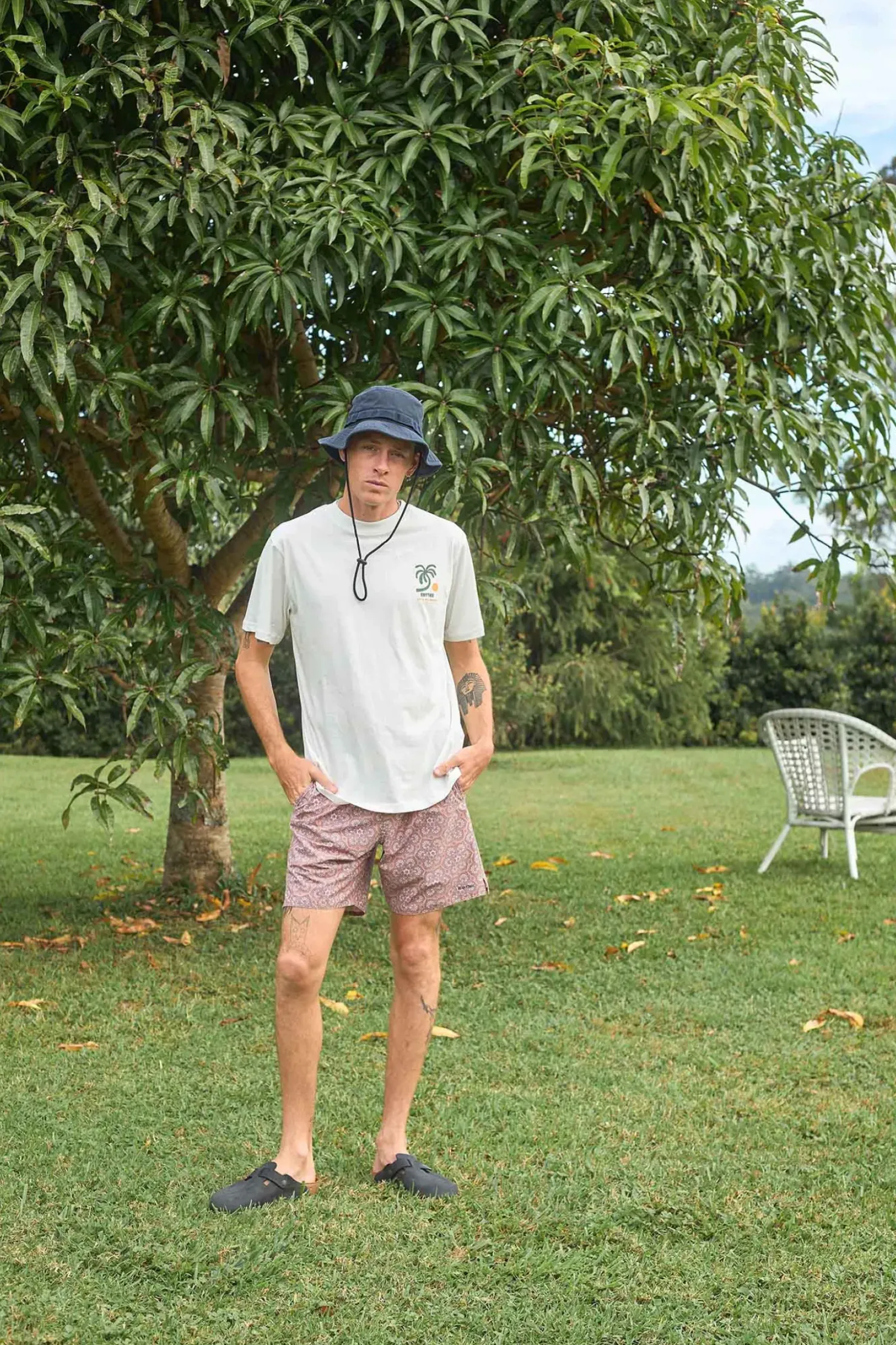 Rhythm T-shirts*Trees Ss T-Shirt Vintage White VintageWhite