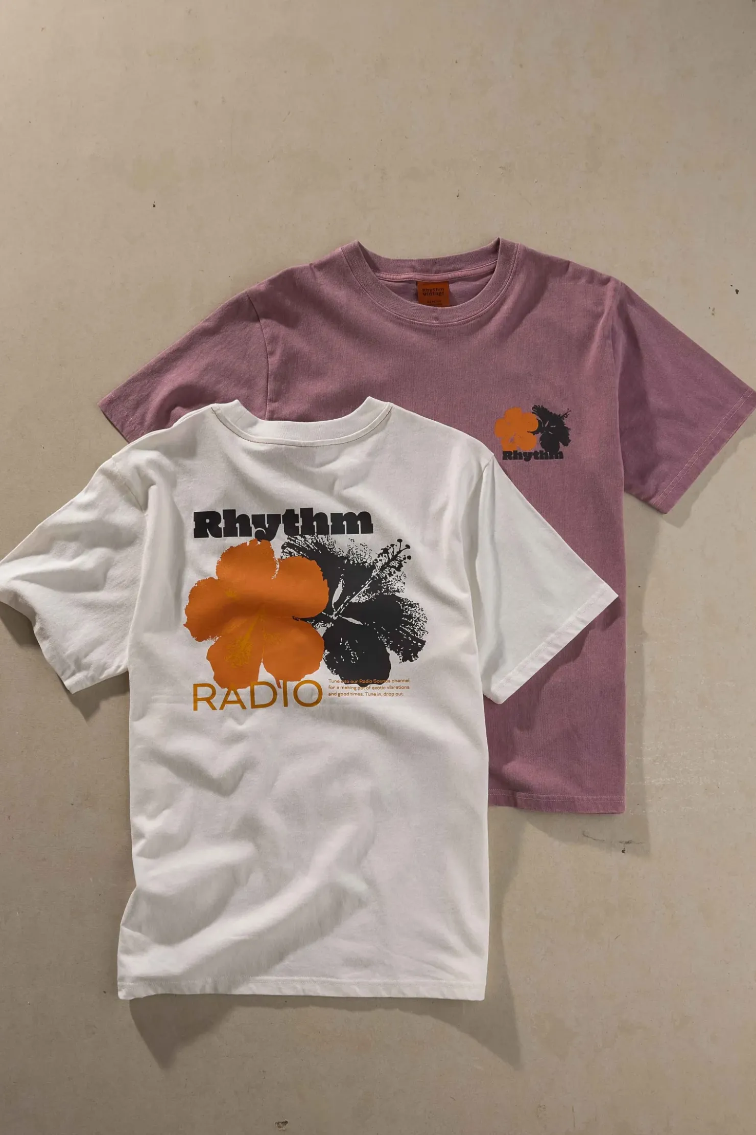 Rhythm T-shirts*Tropic Radio Vintage Ss T-Shirt White