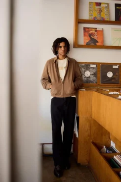 Rhythm Jackets*Twill Bomber Jacket Brown