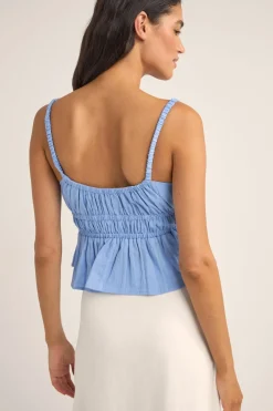 Rhythm Fashion Tops*Tyler Baby Doll Top Cornflower