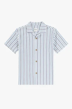 Rhythm Woven Shirts*Vacation Stripe Ss Shirt Blue