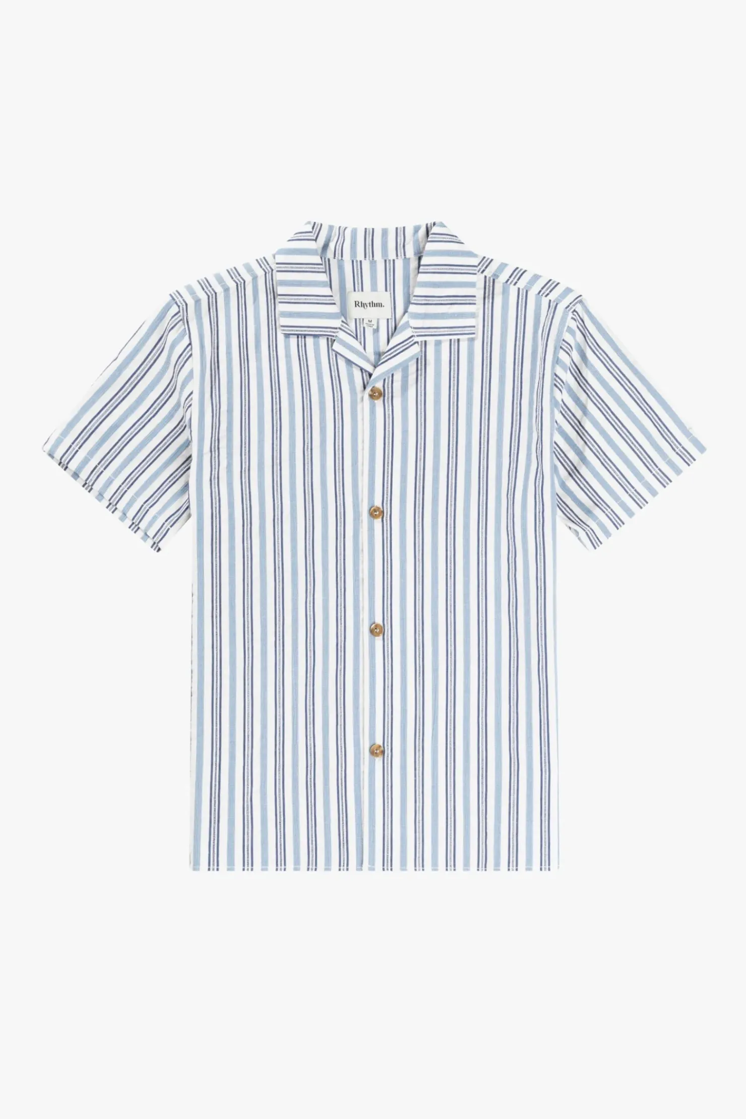 Rhythm Woven Shirts*Vacation Stripe Ss Shirt Blue