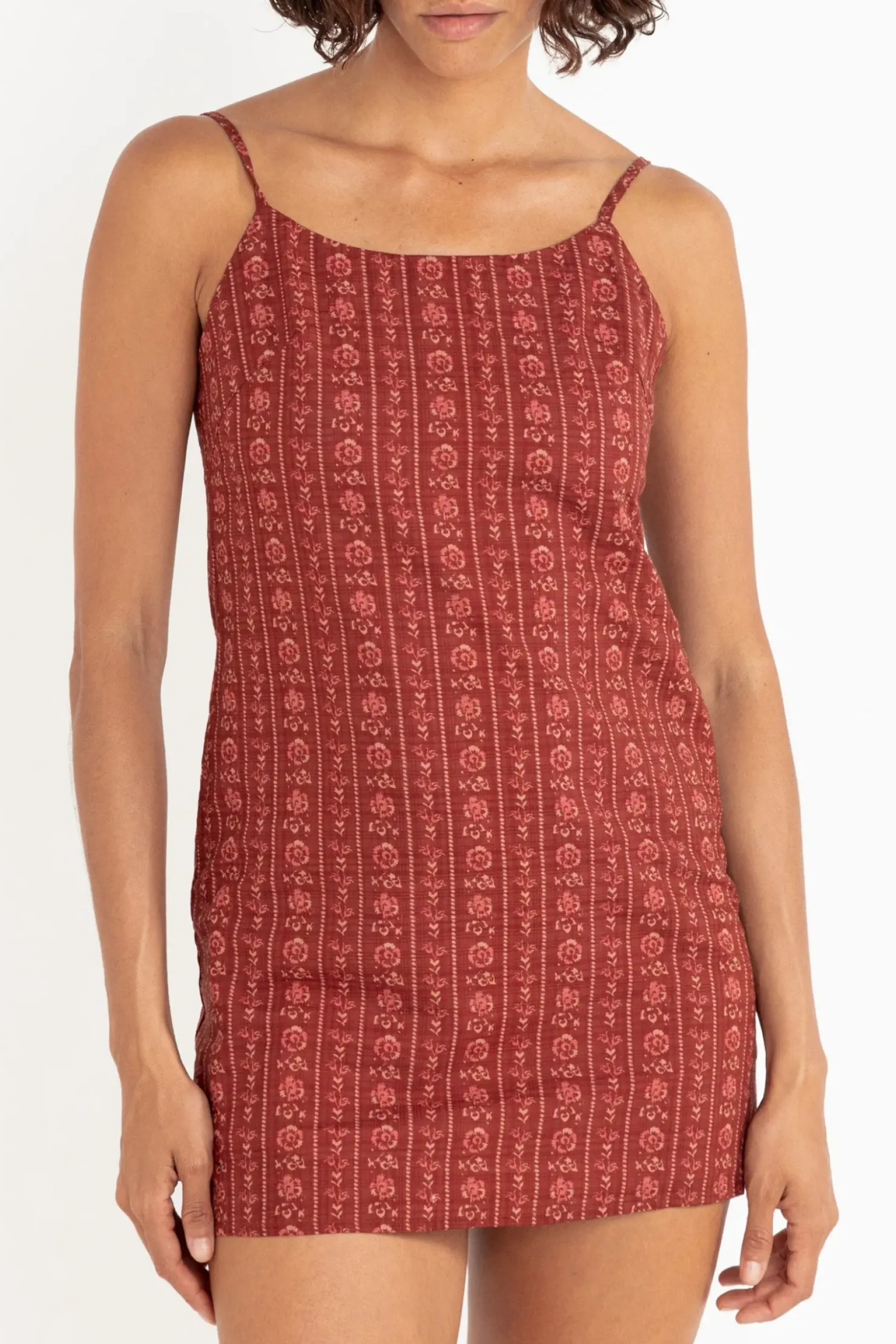 Rhythm Dresses*Vintage Floral Mini Dress Burgundy