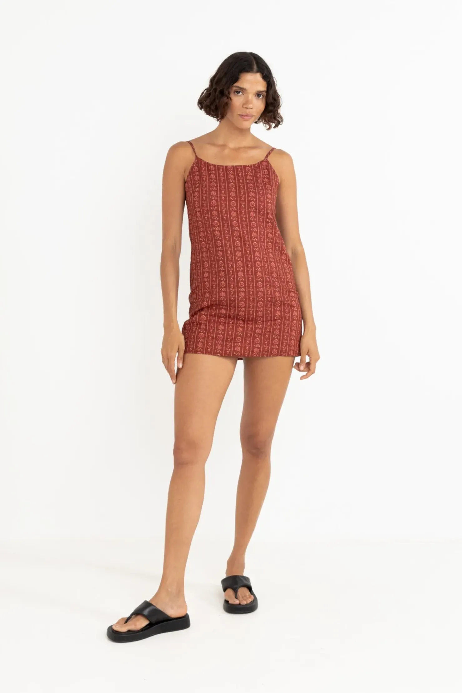 Rhythm Dresses*Vintage Floral Mini Dress Burgundy