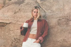 Rhythm Jackets*Vintage Floral Quilted Jacket Burgundy