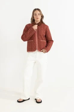 Rhythm Jackets*Vintage Floral Quilted Jacket Burgundy