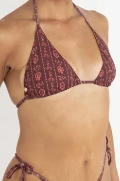 Rhythm Swim Tops*Vintage Floral Slide Tri Top Burgundy