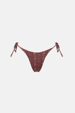 Rhythm Swim Bottoms*Vintage Floral Tie Side Hi Cut Pant Burgundy