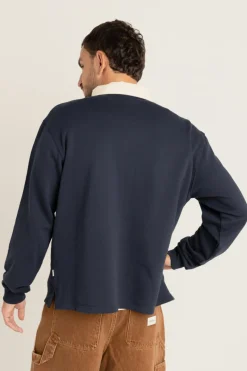 Rhythm Woven Shirts*Vintage Rugby Ls Polo Indigo