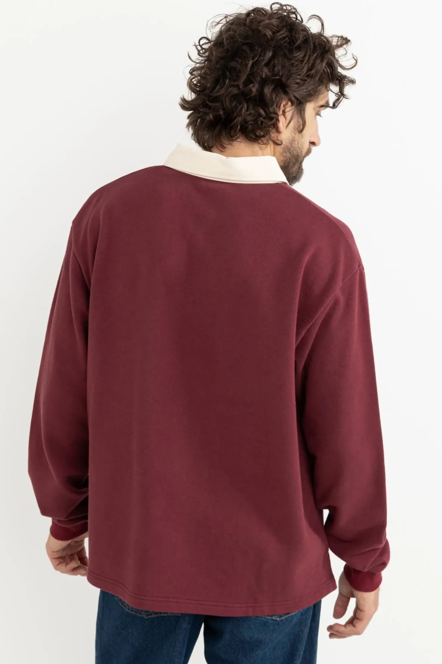 Rhythm Woven Shirts*Vintage Rugby Ls Polo Merlot