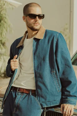 Rhythm Jackets*Washed Denim James Jacket Blue Wash BlueWash