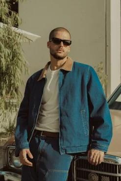 Rhythm Jackets*Washed Denim James Jacket Blue Wash BlueWash