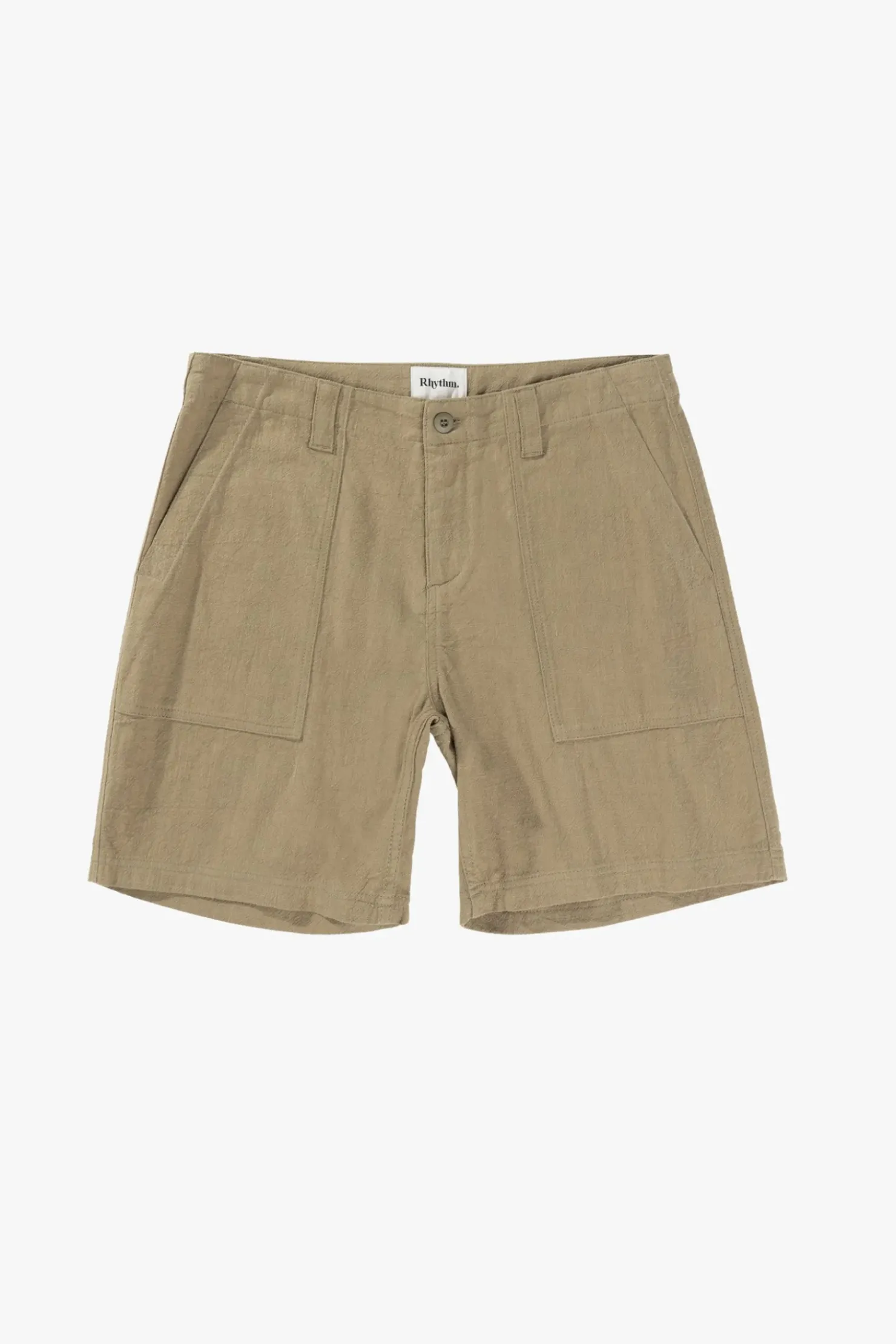 Rhythm Shorts*Worn Path Textured Linen Short Olive