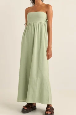 Rhythm Dresses*Zali Tie Side Maxi Dress Sage