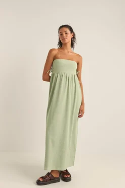 Rhythm Dresses*Zali Tie Side Maxi Dress Sage