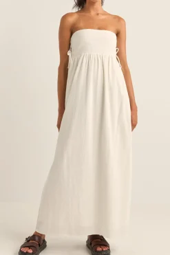Rhythm Dresses*Zali Tie Side Maxi Dress Coconut
