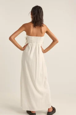 Rhythm Dresses*Zali Tie Side Maxi Dress Coconut