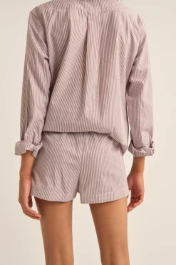 Rhythm Overswim|Shorts*Zephyr Stripe Beach Short Chocolate